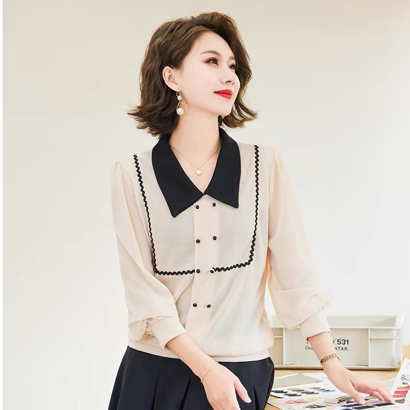 HX364小衫女2026热销爆款时尚洋气显瘦遮肉春秋长袖妈妈春装套装