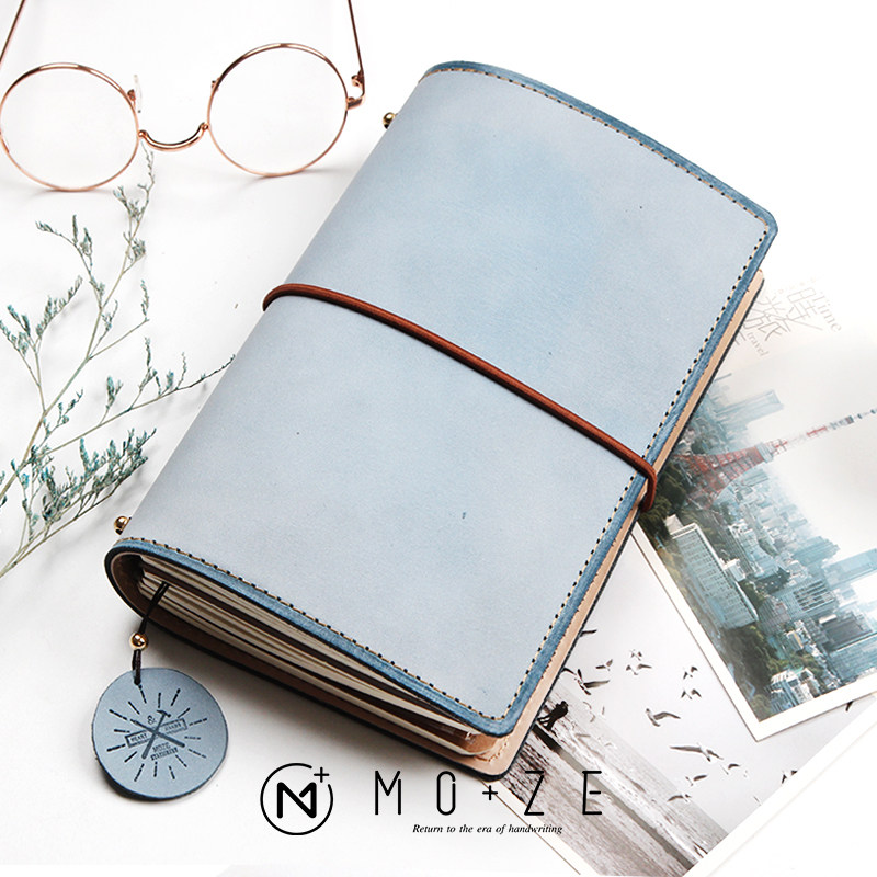 moze新品 烟雨江南主题手工手帐本tn牛皮旅行送礼 礼物笔记本种草