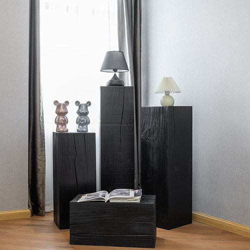 碳化黑木墩展示台地台展台花店