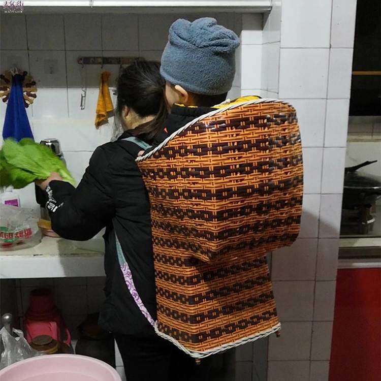编竹娃篓背筐婴儿童宝宝小背孩篓筐编凉背背背椅背筐竹子手工背篼