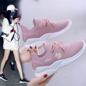 运动鞋女小白鞋新款透气网面飞织跑步鞋