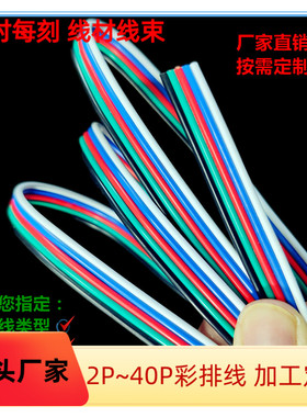 直销RV纯铜5P彩排线黑绿红蓝白色并线0.5平方电源延长线厂家定制