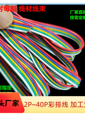 厂家直销5P彩排线红黑灰蓝白色PVC排线定做 UL1007电子线 22AWG