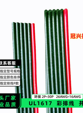 冠兴捷UL1617并排线6P红边黑色排线22AWG镀锡铜18AWG电子线16AWG