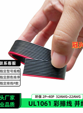 冠兴捷UL1061并排线12P红边黑色排线32AWG镀锡铜30AWG电子线28AWG