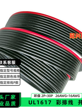 冠兴捷UL1617并排线9P红边黑色排线26AWG镀锡铜24AWG电子线22AWG