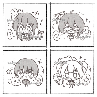 【吃口小零食吧】黑白简笔画QQ人全身oc同人一键出图白菜约稿接稿