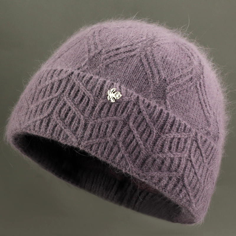 妈妈帽子女秋冬季加绒加厚毛线帽