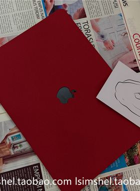 SHELL丨MacBook苹果笔记本Air13保护壳14寸M2流沙酒红pro16/15Max