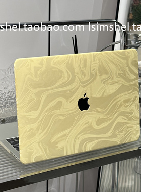 SHELL丨适用于Macbook保护壳华为笔记本16新款外壳黄色阿尔卑斯纹理macbookairM2软套13Pro14M3英寸软套16Max