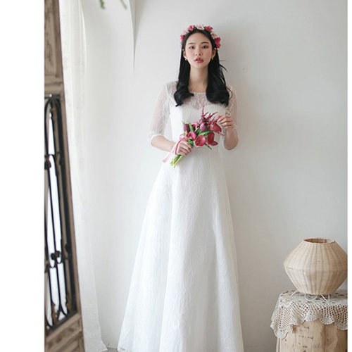 大码婚纱礼服胖MM200斤缎面婚纱加大加肥轻便简约旅拍轻婚纱显瘦 - 封面