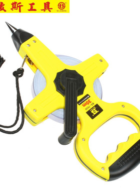 波斯工具架式钢卷尺30m50米100米插地尺插尺飞机式卷尺手提钢卷尺