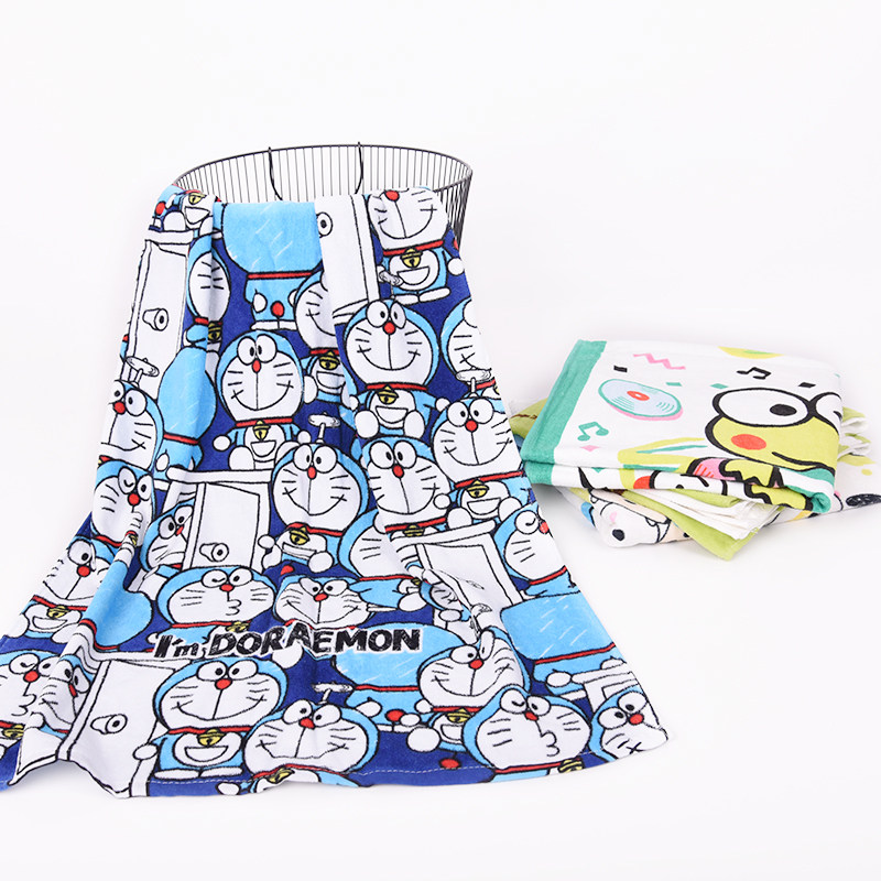 韩版个性纯棉可爱卡通浴巾 男女儿童大毛巾 洗澡巾柔软吸水 家用