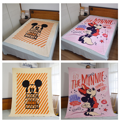 米妮卡通纯棉毛巾被空调毯