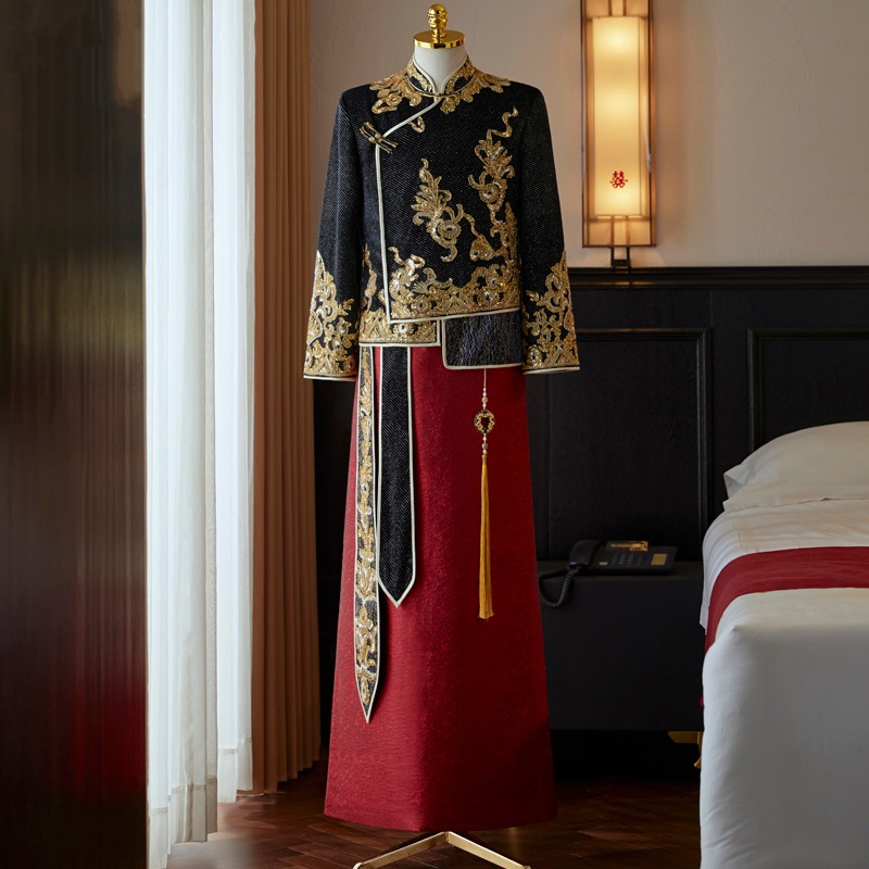 2025新款秀禾服男装中式结婚新郎敬酒服汉服男士结婚礼服男款婚服