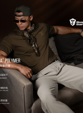 Monster Guardians N系列夏季男子重磅索罗那吸湿排汗宽松运动T恤