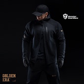 Monster 男子秋冬黑金加绒保暖连帽夹克训练运动外套 Guardians