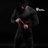 Monster Guardians一体编织5A抗菌运动训练压缩健身紧身衣男秋冬