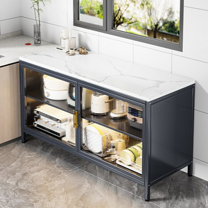 三箭厨房置物架落地多层岩板餐边收纳柜多功能工作台靠墙储物整体