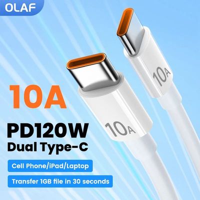 10A Dual Type C Cable PD120W Quick Charging Data Cable For iphone 15 Samsung Huawei Honor Quick Char