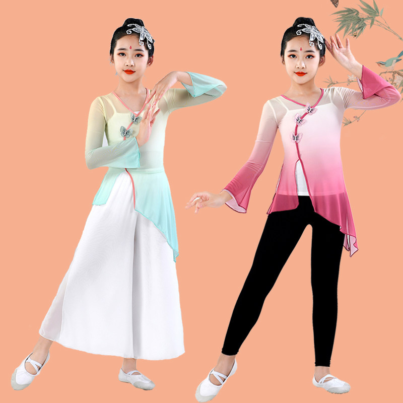 儿童中国风练功服身韵飘逸纱衣