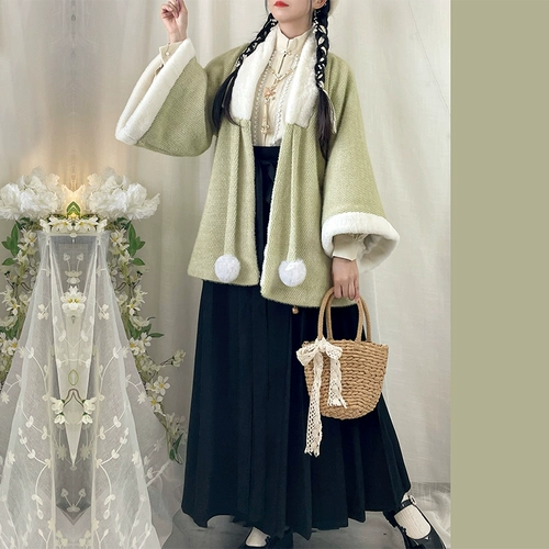 Зимнее флисовое ханьфу, демисезонная юбка, увеличенная толщина, эффект подтяжки