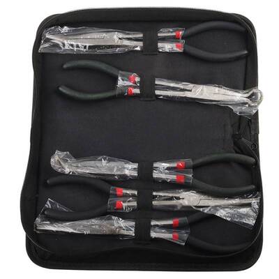 11寸5PCS加长柄尖嘴钳套装尖钳45度90度弯头弯嘴长嘴钳子O型夹持