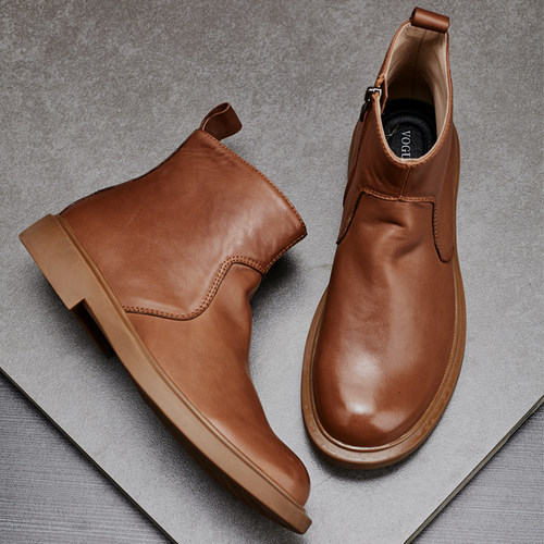 秋冬加绒保暖休闲圆头潮流马丁靴