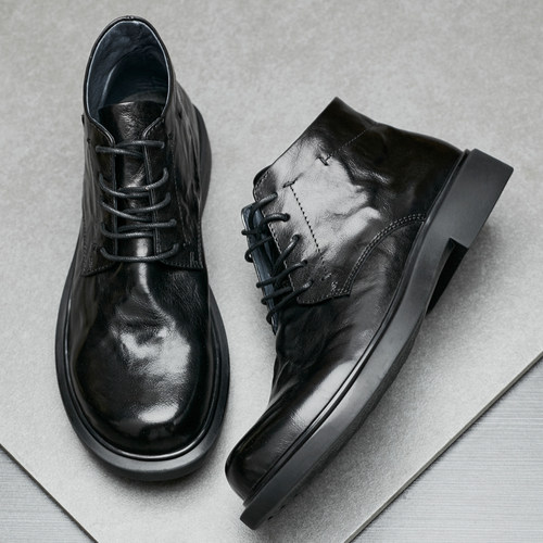 真皮高帮马丁靴男秋冬休闲