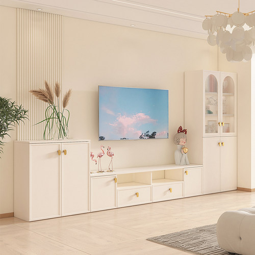 法式奶油分收纳储物电视柜