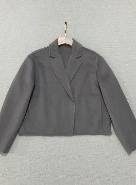 Th同款 2025秋冬新品女装 羊毛羊绒双面呢翻领短外套 O0801402