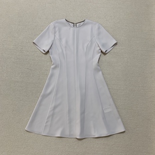 女装 新品 三醋酯混纺圆领短袖 单层连衣裙 L0709607款 2024春季