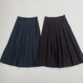 2025秋冬新品 女装 Th专柜同款 羊毛法兰绒百褶半裙 P0801302