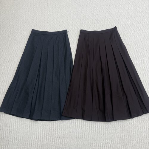 羊毛法兰绒百褶半身裙