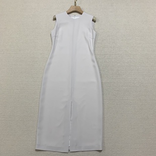 三醋酯纤维混纺前开衩连衣裙 女装 O1109614 2025春夏新品 Th同款