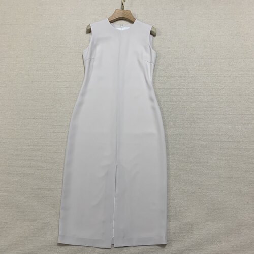 Th同款 2025春夏新品女装 三醋酯纤维混纺前开衩连衣裙 O1109614