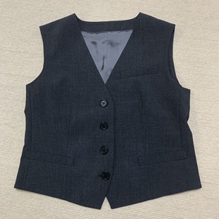 女装 新品 羊毛混纺修身 单排扣修身 O0701102 Th同款 马甲 2025春季