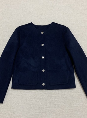 TH同款 2025秋冬新品女装 双面羊毛羊绒纽扣前襟短外套 N0701108