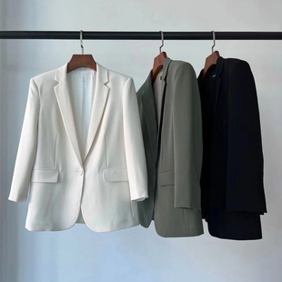 TH 2024新品女装 三醋酯混纺直筒男友风西装外套薄款 L0109103