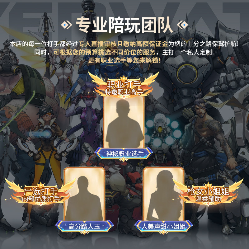 OW2守望先锋国服国际服陪玩大神甜妹上分教学娱乐排位