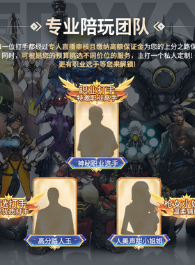 OW2守望先锋国服国际服陪玩大神甜妹上分教学娱乐排位