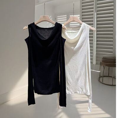 高端定制 欧洲站  镂空时尚修身长袖上衣S1572