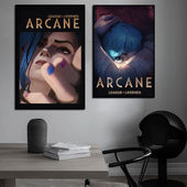 双城之战金克丝海报挂画电竞酒店房间网吧装 饰画英雄联盟卧室壁画