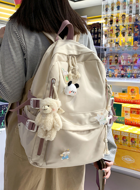 书包女大学生日系双肩包2025新款韩版大容量初中生可爱电脑背包女