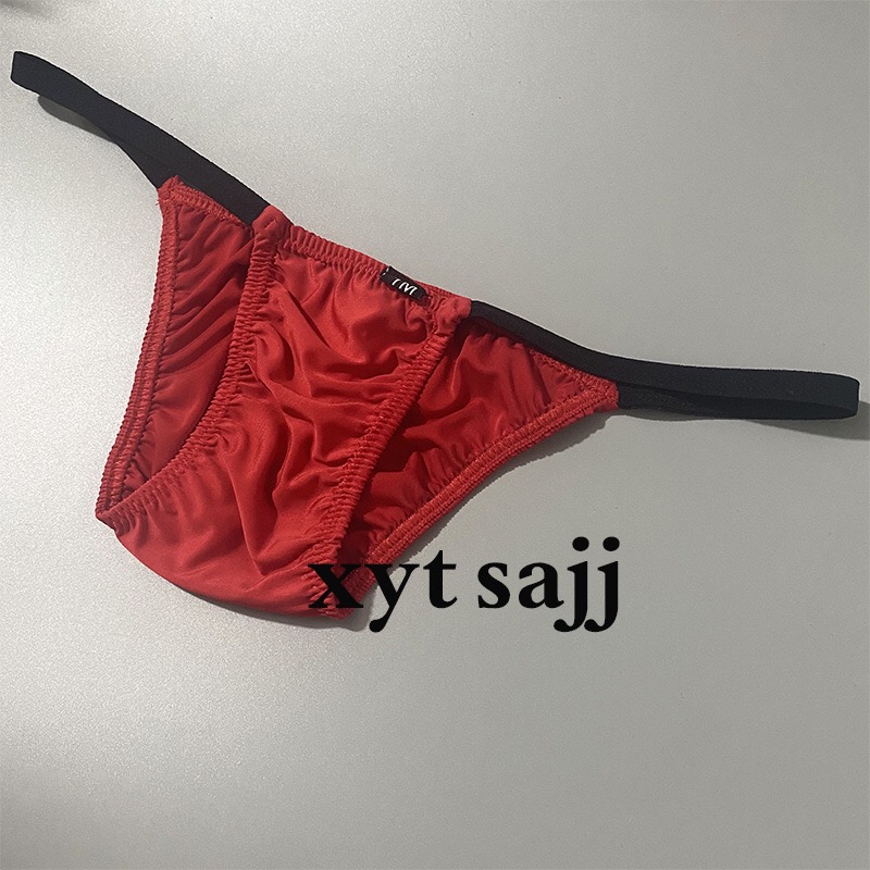 新款 低腰性感男士三角内裤彩色细带透气舒适无囊袋潮男拼色裤头