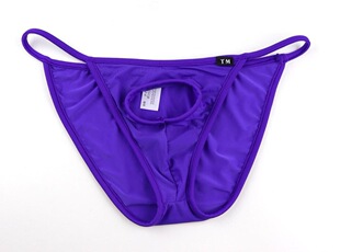 新款男士三角镂空内裤男时尚枪弹分离低腰裤衩漏洞三角裤镂空高弹