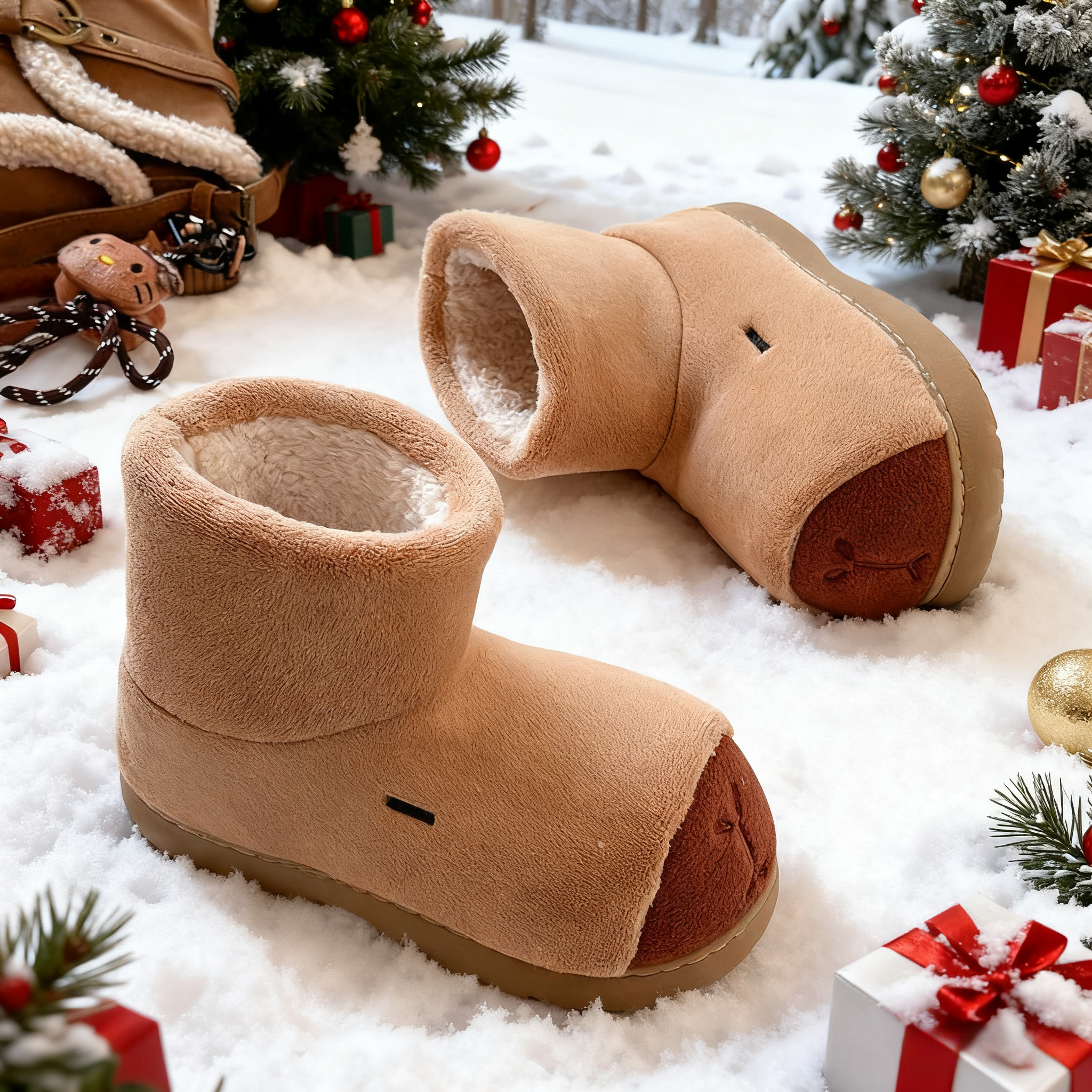 卡皮巴拉棉拖鞋女款2025新款冬季