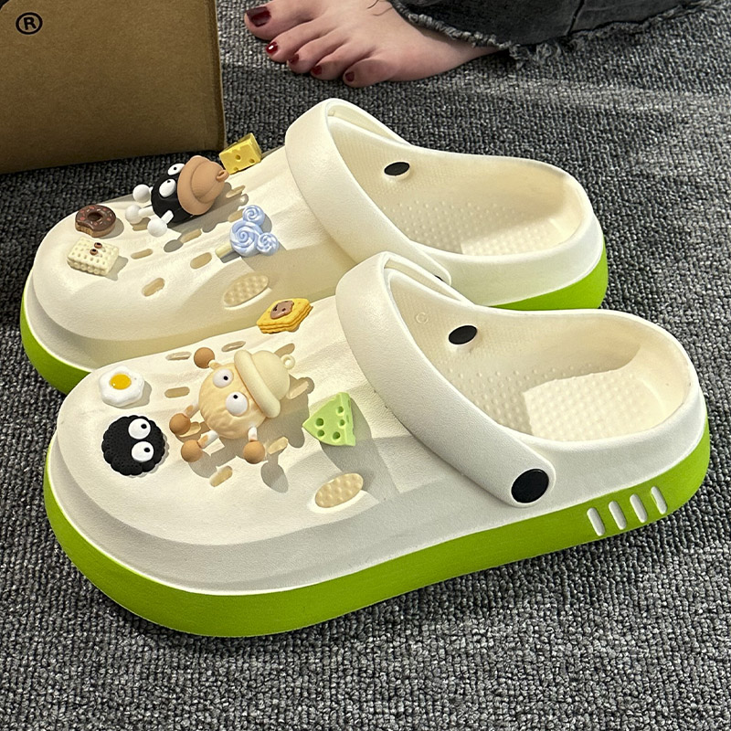 可爱煤球洞洞鞋女款2025新款
