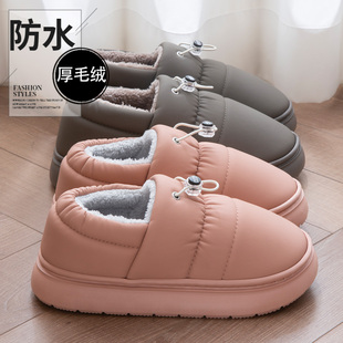 保暖外穿包跟加厚防滑孕妇月子棉鞋 新款 女 女士2025冬季 防水棉拖鞋