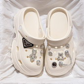 女夏季 外穿2025新款 增高沙滩防滑包头凉拖鞋 钻石熊厚底洞洞鞋 女款